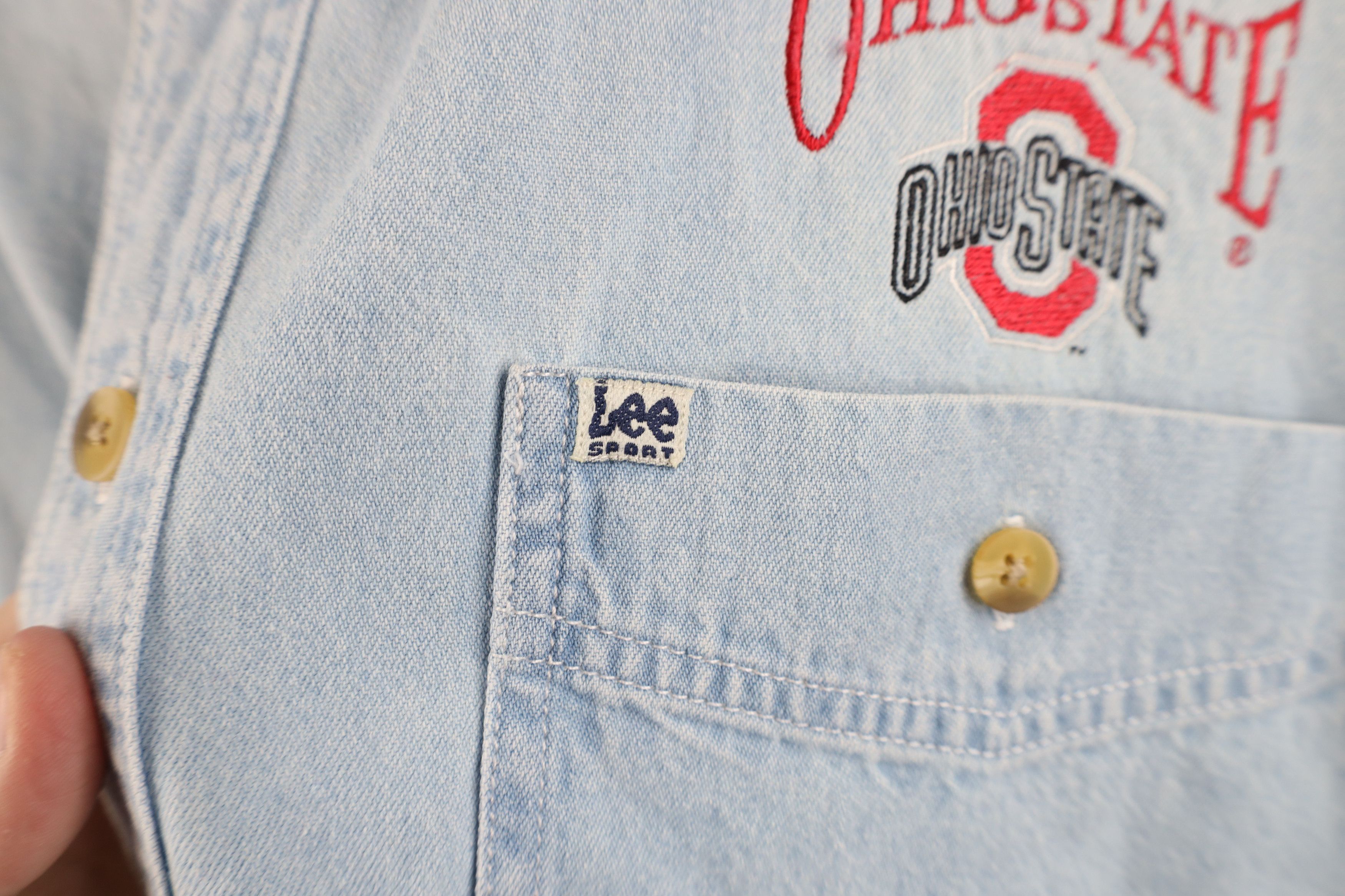 Vintage Vintage 90s Ohio State University Denim Jean Button Shirt Size US L / EU 52-54 / 3 - 5 Thumbnail