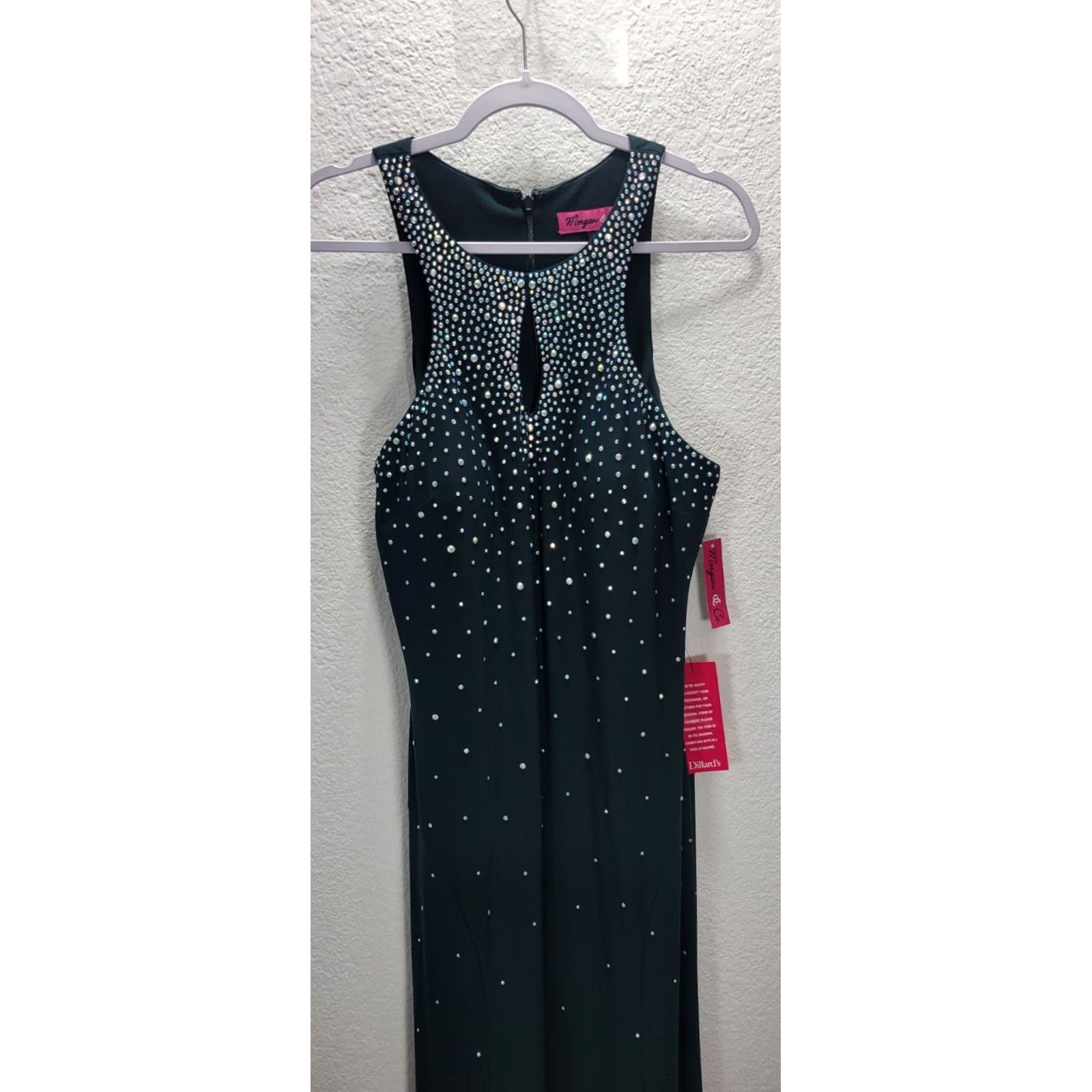 Vintage Morgan Co. Green Mermaid Maxi Rainstone Prom Evening Dress Sz 17 NWT Size XXL / US 16-18 / IT 52-54 - 3 Thumbnail
