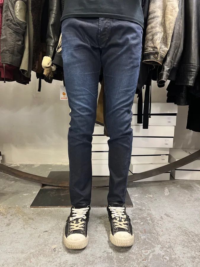 Diesel × Vintage Diesel Blue Waxed Navy Denim Skinny Jeans Size US 28 / EU 44 - 9 Thumbnail