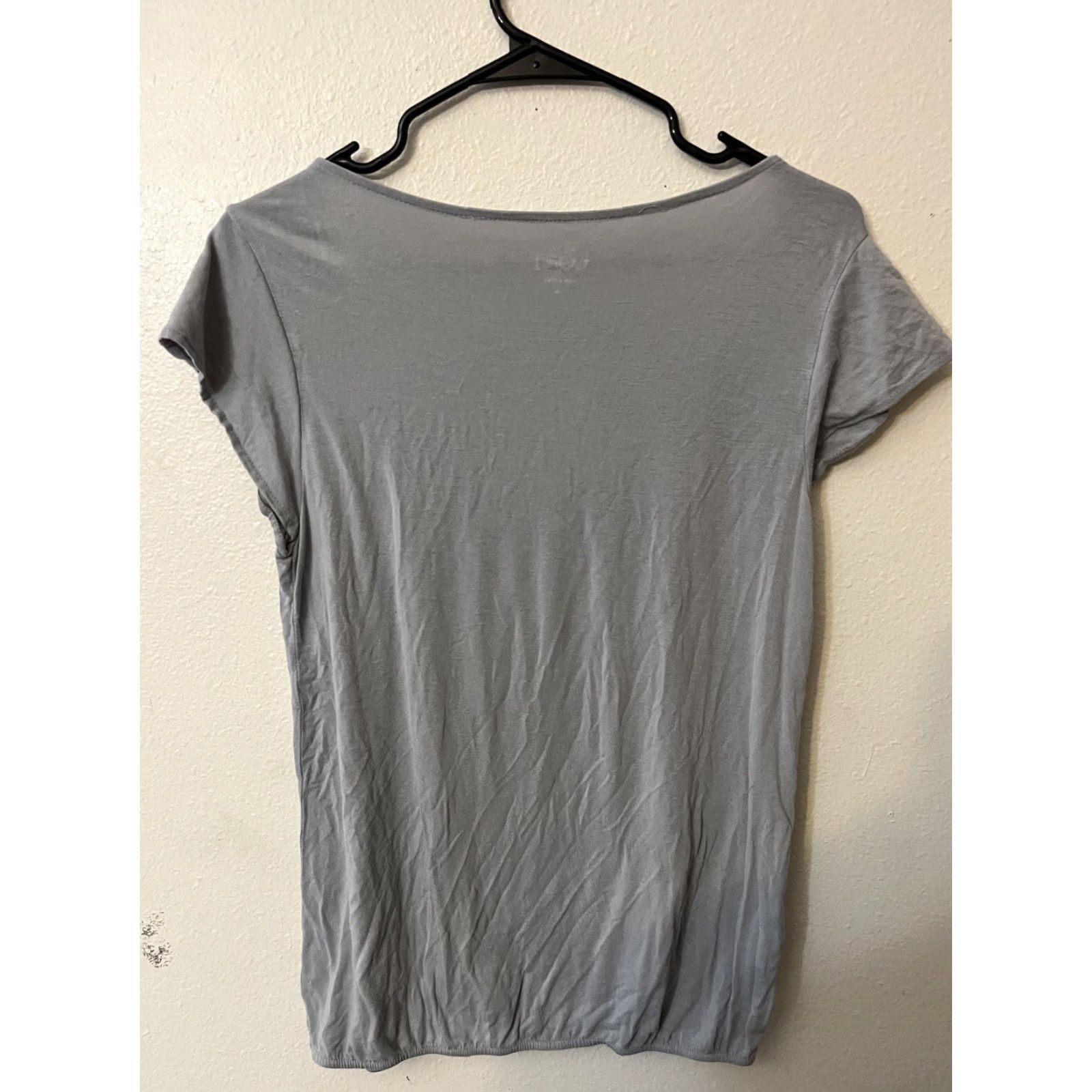 Loft LOFT Women's Cropped Tee Shirt Size Small Gray Cotton Pullover Short Sleeve Size S / US 4 / IT 40 - 3 Thumbnail