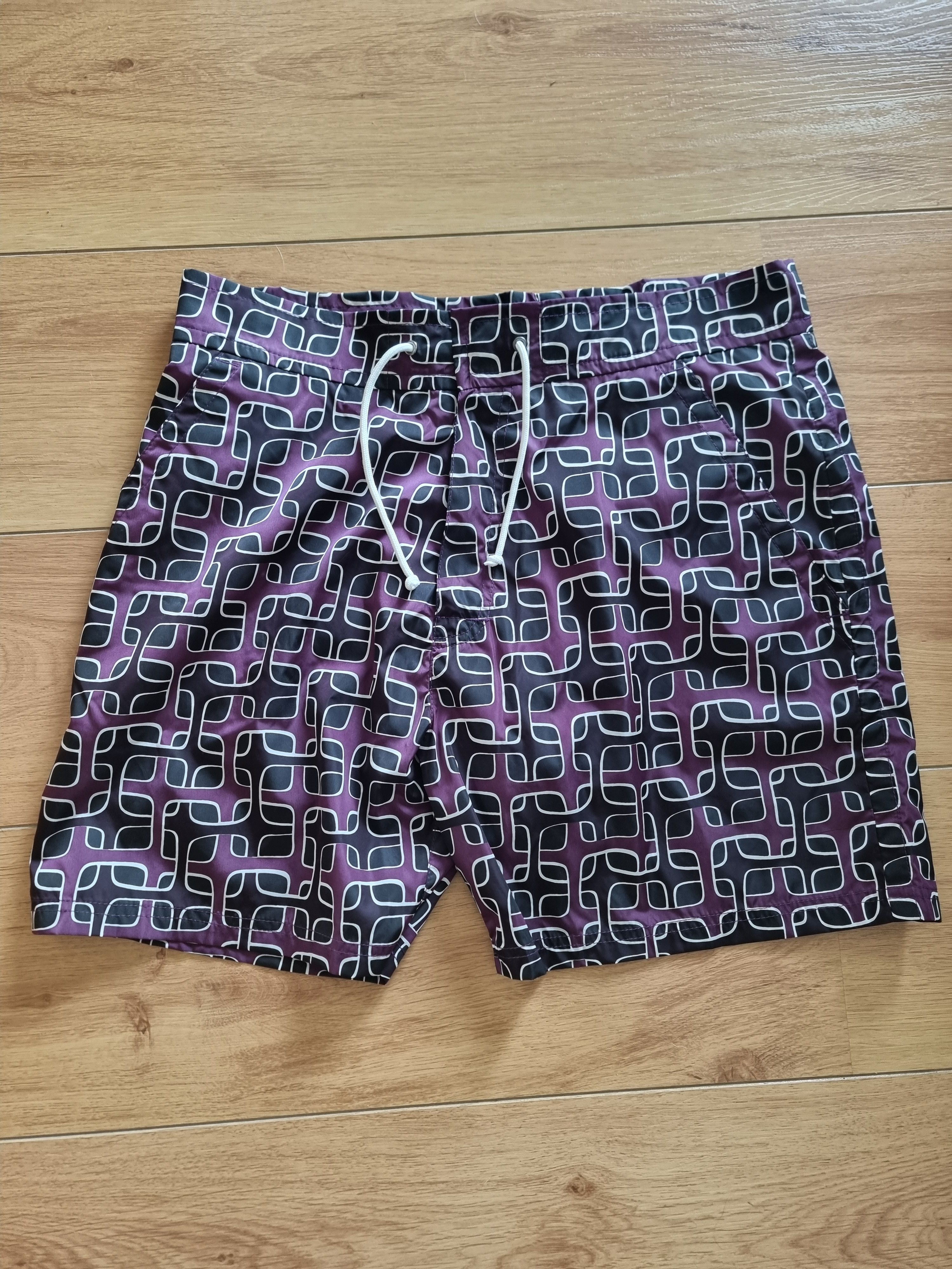 image of Prada Geometric Swim Shorts, Men's (Size 34)