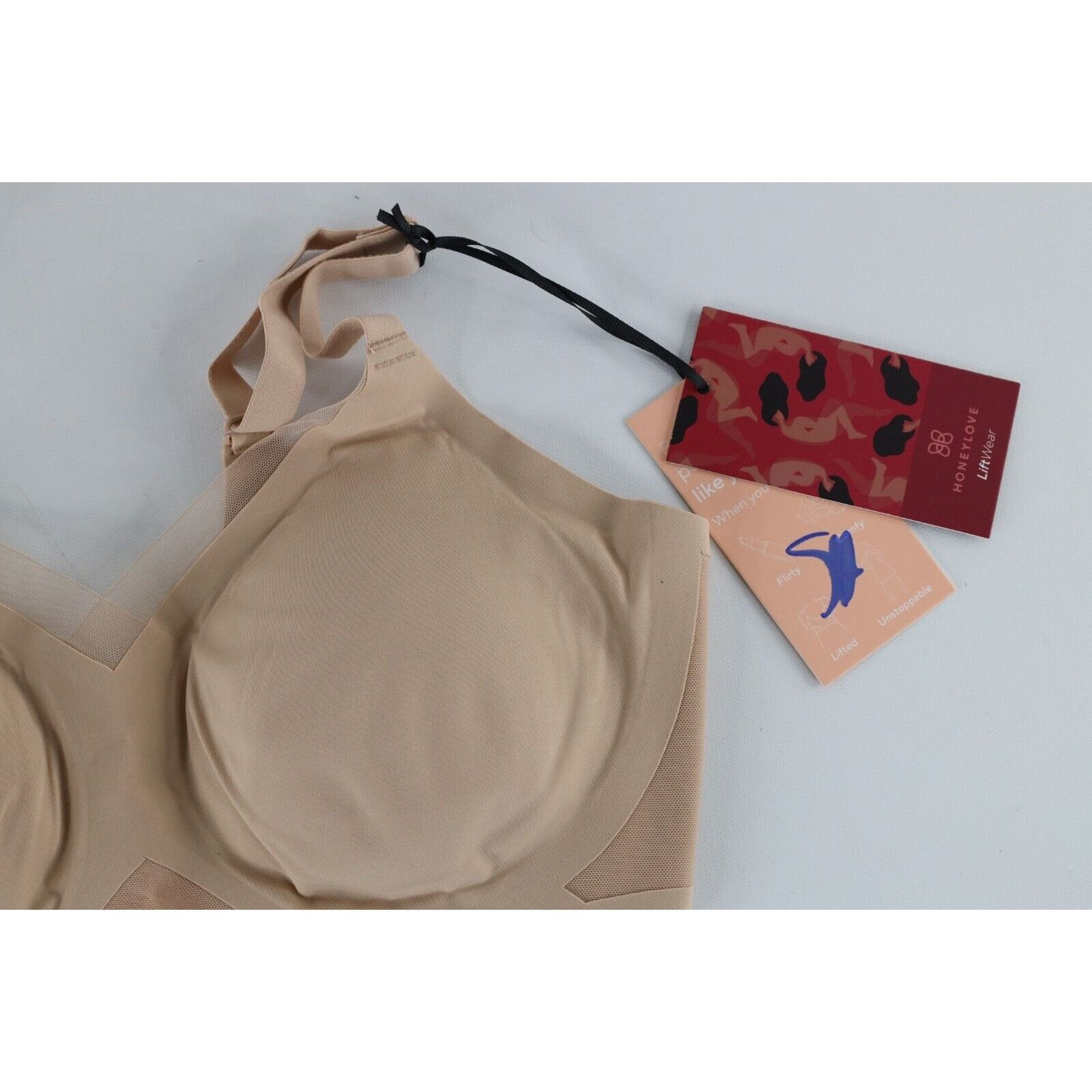 Vintage New Honeylove Shapewear Liftwear Crossover Bra Beige Size ONE SIZE - 3 Thumbnail