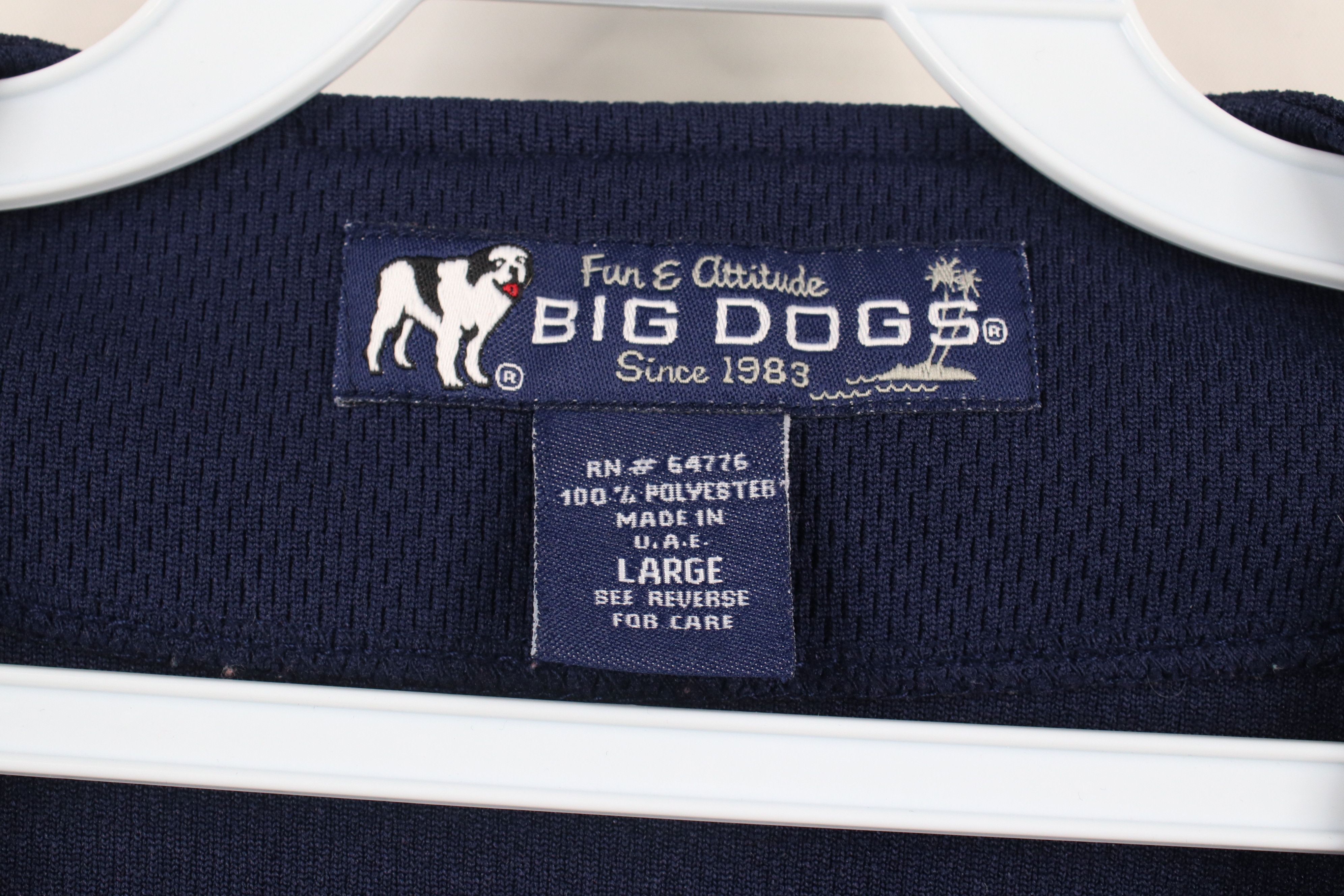 Big Dogs × Vintage Vintage 90s Big Dogs Short Sleeve Baseball Jersey Blue USA Size US L / EU 52-54 / 3 - 7 Thumbnail