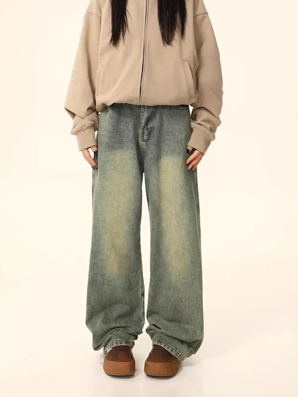 Japanese Brand Retro loose straight leg wide leg jeans Size US 32 / EU 48 - 4 Thumbnail