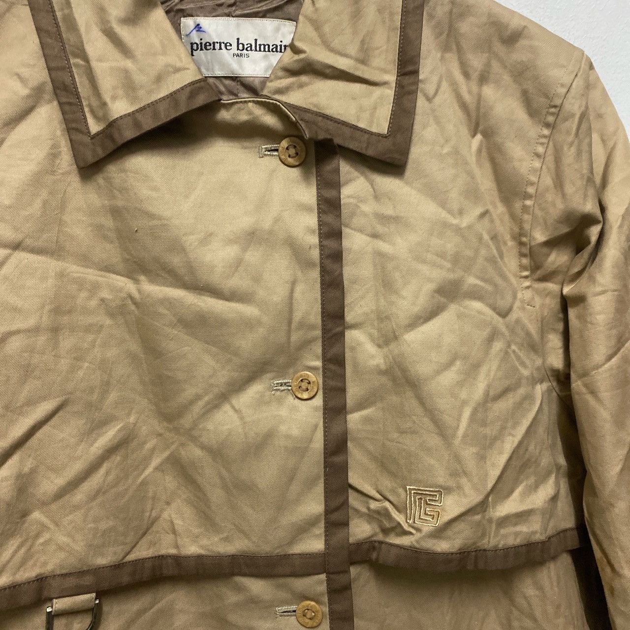Balmain Pierre Balmain Paris 90s Signature Logo Long Trench Coat Size US S / EU 44-46 / 1 - 5 Thumbnail