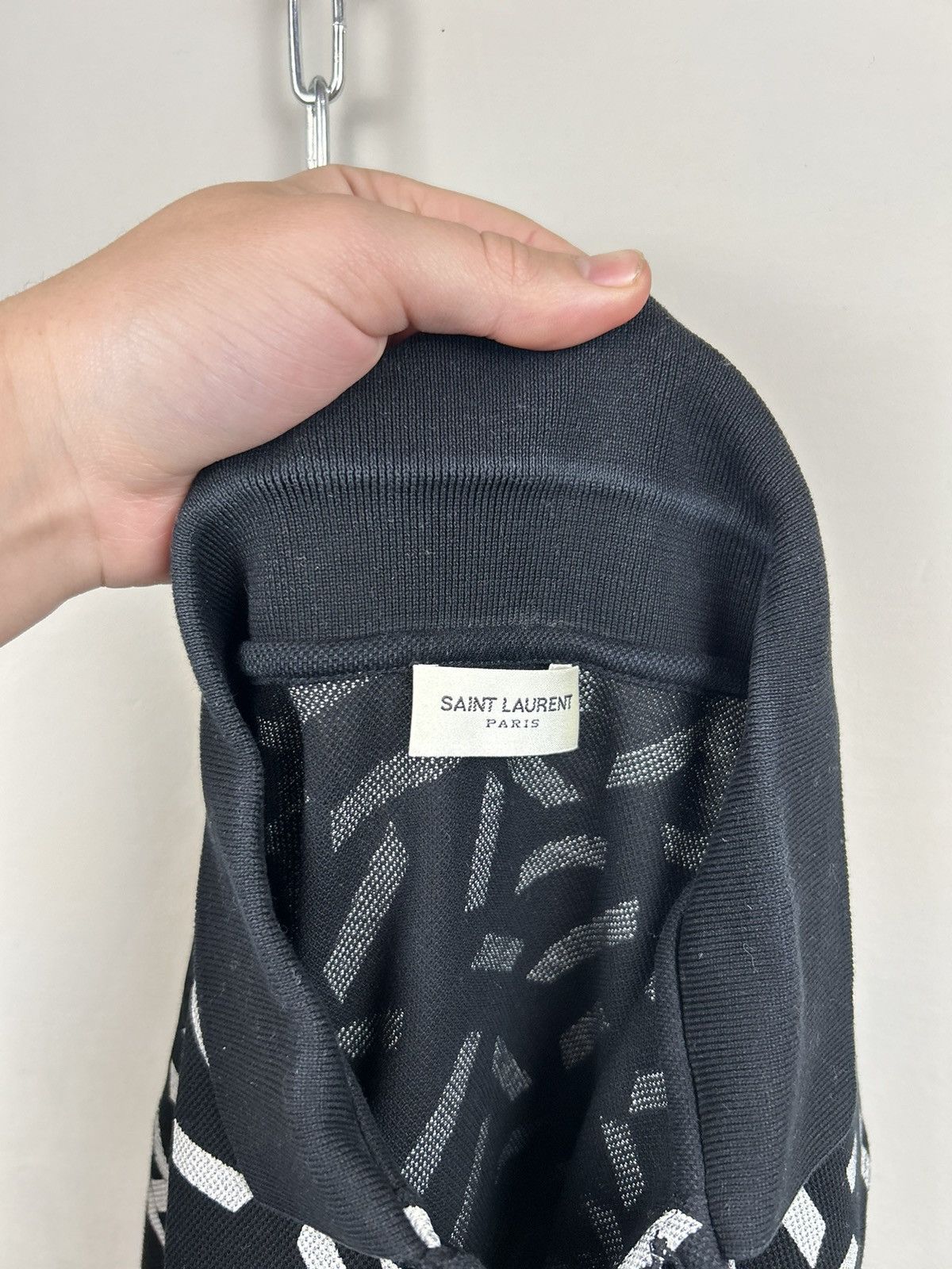 Saint Laurent Paris Saint Laurent Paris Geometric Polo Shirt YSL Size US S / EU 44-46 / 1 - 17 Thumbnail