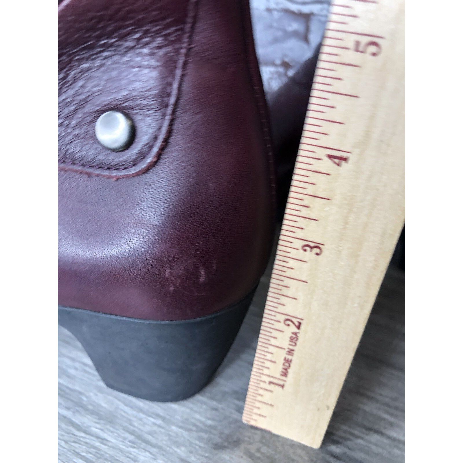 Other Treintas Burgundy Leather Pebble Ankle Side Zip Heel Boots W Size US 8.5 / IT 38.5 - 9 Thumbnail