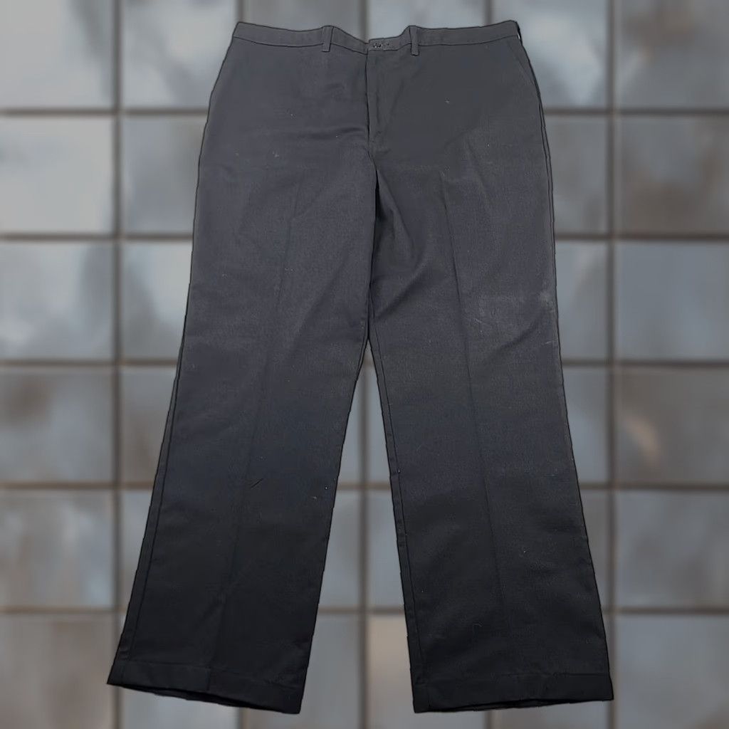 Dickies Dickies Uniform Work Pants Mens 44 UU Black Flat Front Straight Leg 44x32 Size US 44 / EU 60 - 1 Thumbnail