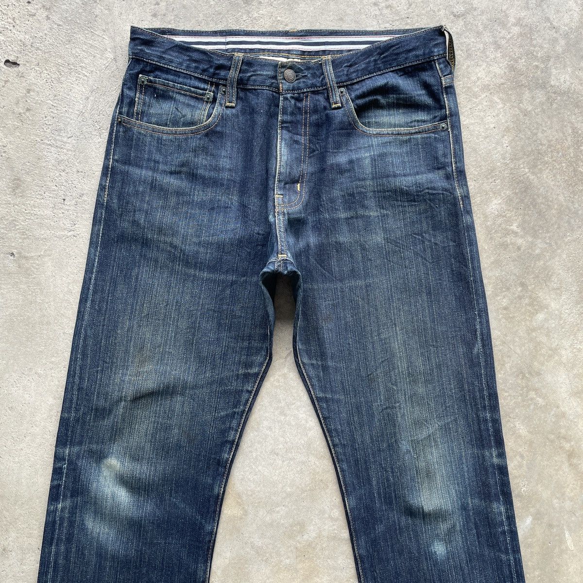 Japanese Brand W32x33💥 Vintage Beams Dark Blue Denim Jeans Pants Size US 32 / EU 48 - 3 Thumbnail