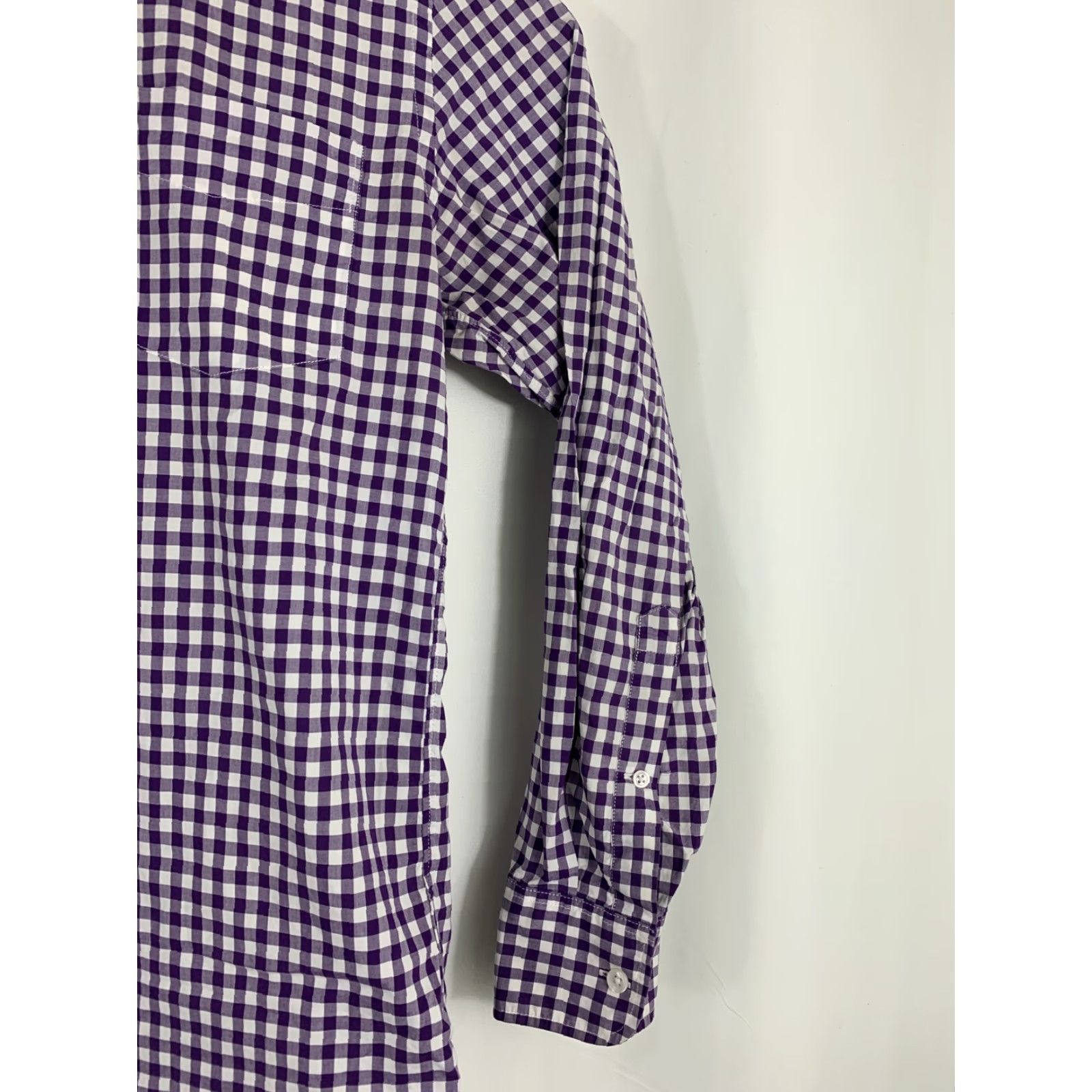 J.Crew J.CREW Shirt Mens Medium Cotton 120’s 2Ply Purple Checkered Plaid Button Up Shirt Size US M / EU 48-50 / 2 - 6 Thumbnail