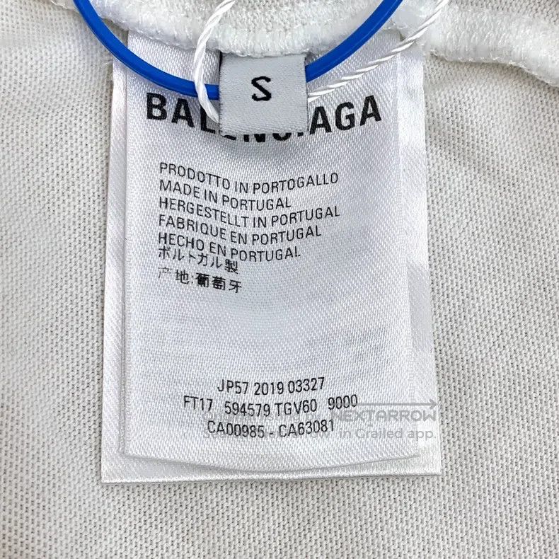 Balenciaga Balenciaga White Wheat Letter Printed Cotton Crew Neck Sho Size US S / EU 44-46 / 1 - 7 Thumbnail