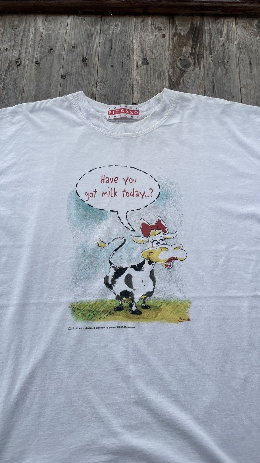 Paloma Picasso Vintage Picasso Art Tee Have You Got Milk Today Size US L / EU 52-54 / 3 - 2 Thumbnail