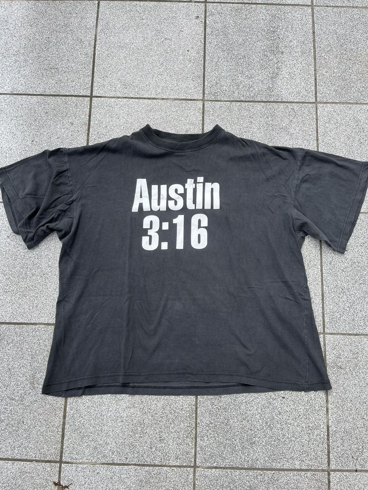 Vintage × WWF Vintage Stone Cold 3:16 WWF Tee Washed Boxy Size US XL / EU 56 / 4 - 2 Thumbnail