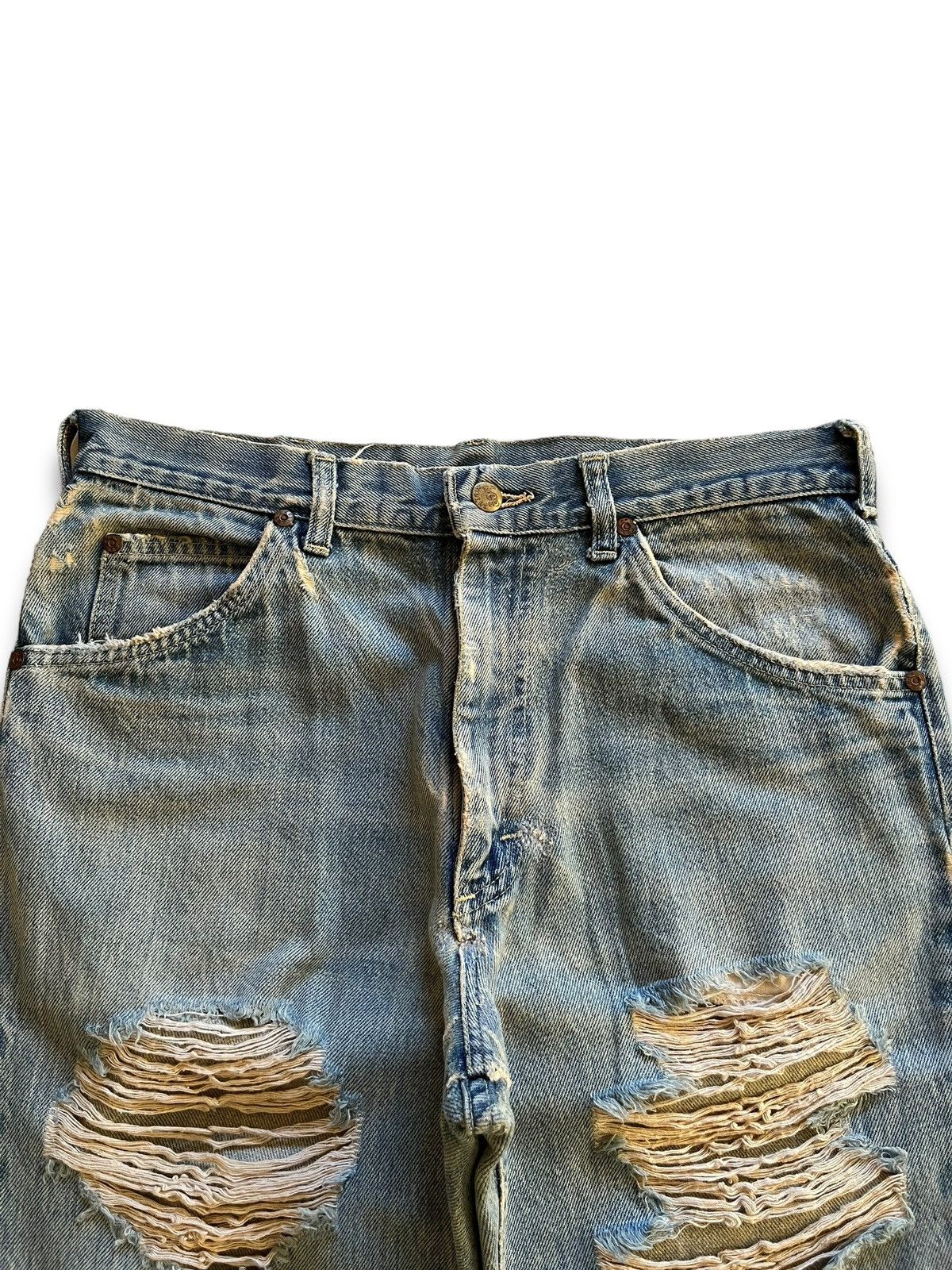 Lee Vintage 70s Lee Riders Talon Zipper Distressed Flare Jeans Size US 32 / EU 48 - 4 Thumbnail
