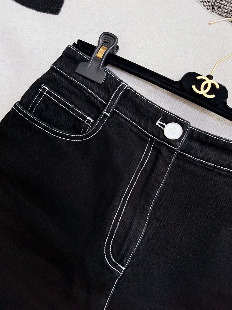 Chanel Chanel 23B Black Flared Denim Jeans Size 37" - 4 Thumbnail