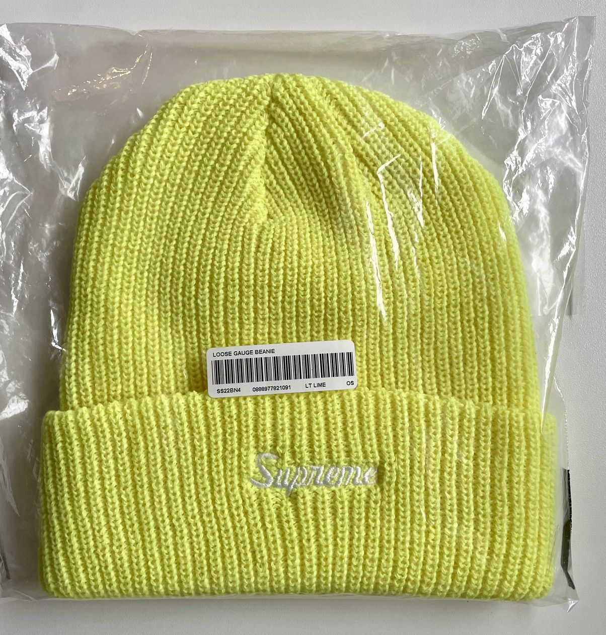 Supreme Ss22 Loose Gauge Beanie LIGHT LIME Size ONE SIZE - 1 Thumbnail