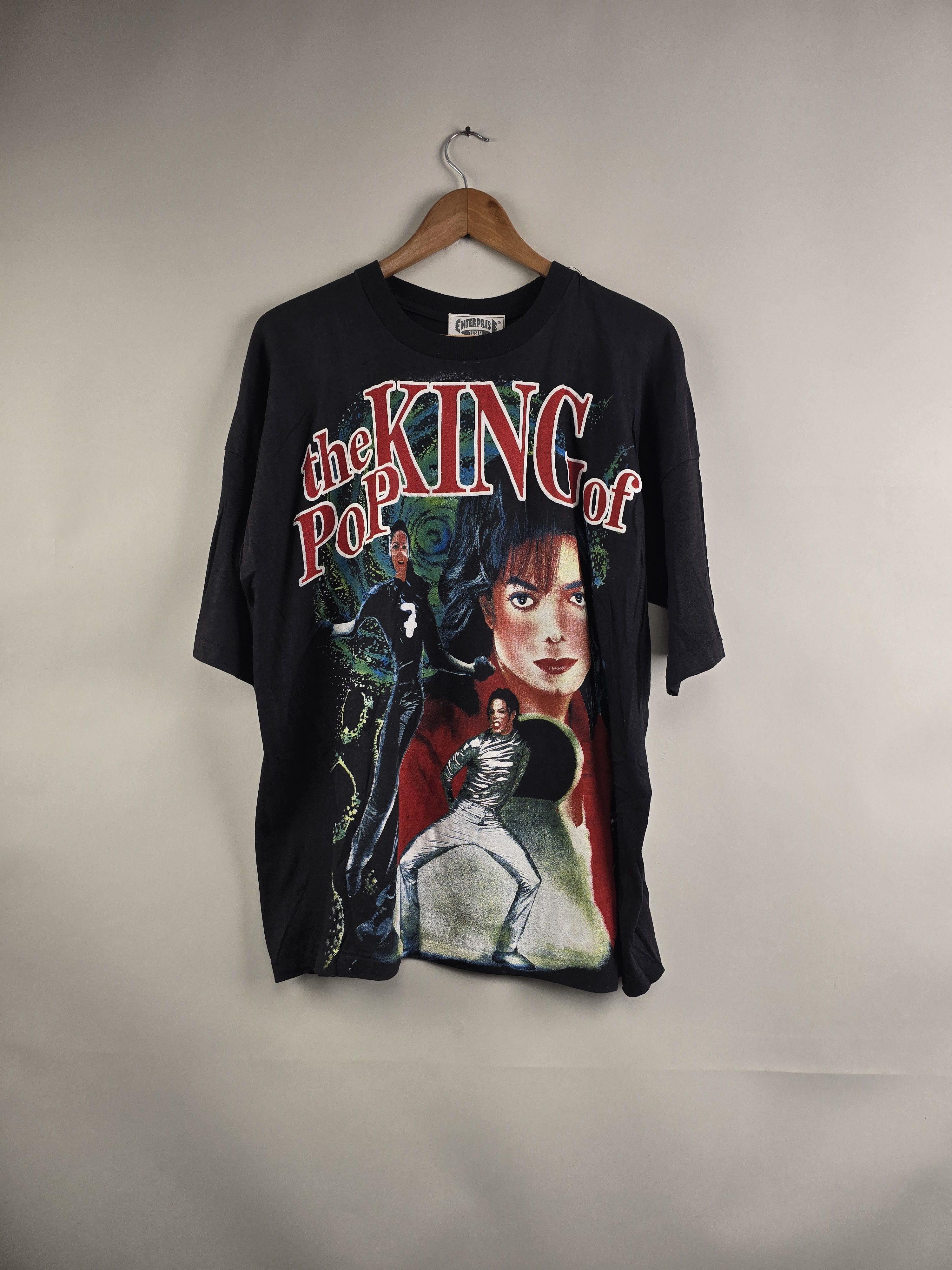 Band Tees × Michael Jackson × Vintage 90s Michael Jackson The King of Pop XL 23" 28" Size US XL / EU 56 / 4 - 6 Thumbnail