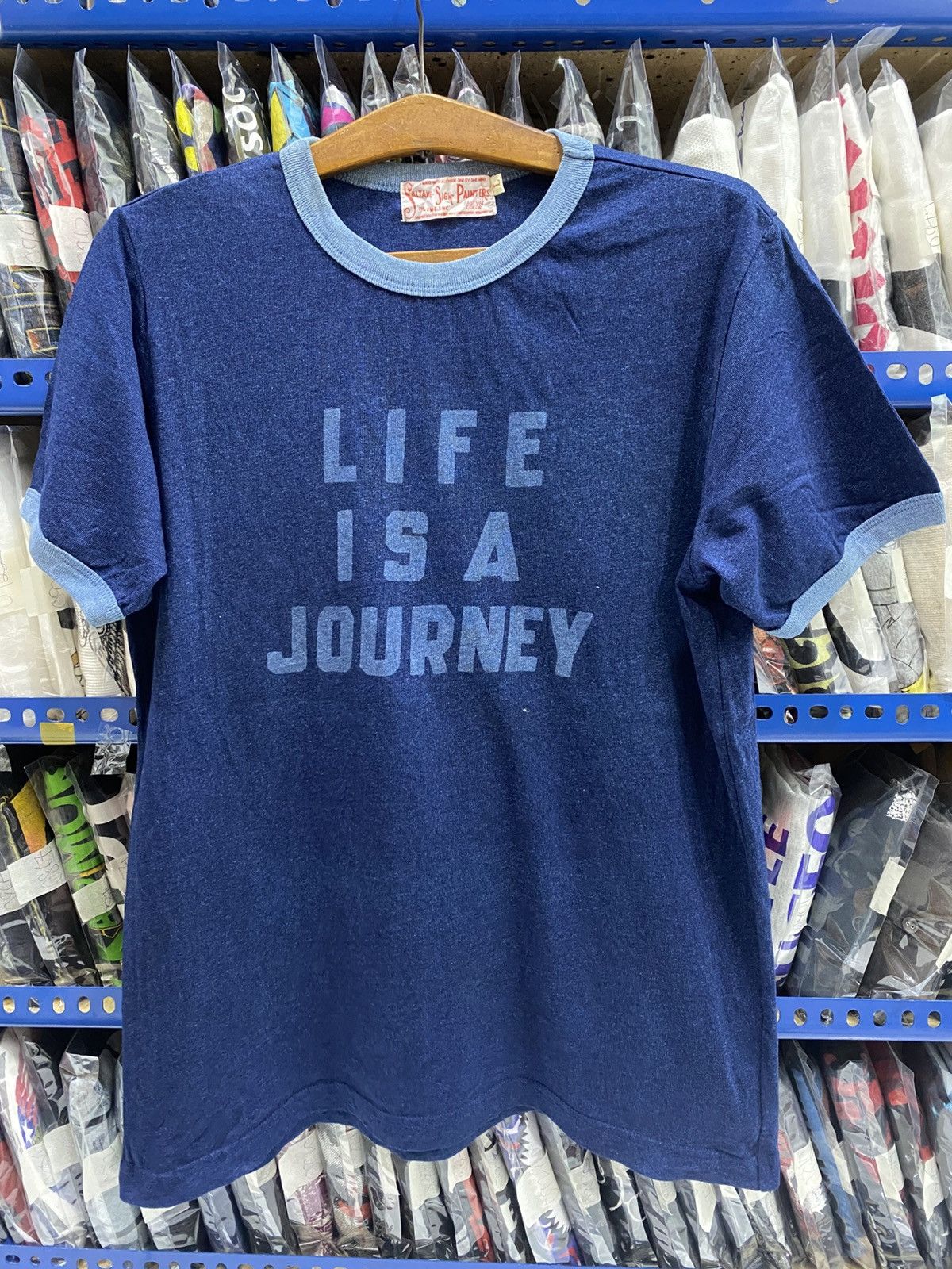 Vintage LIFE IS A JOURNEY RINGER TSHIRT Size US M / EU 48-50 / 2 - 1 Thumbnail