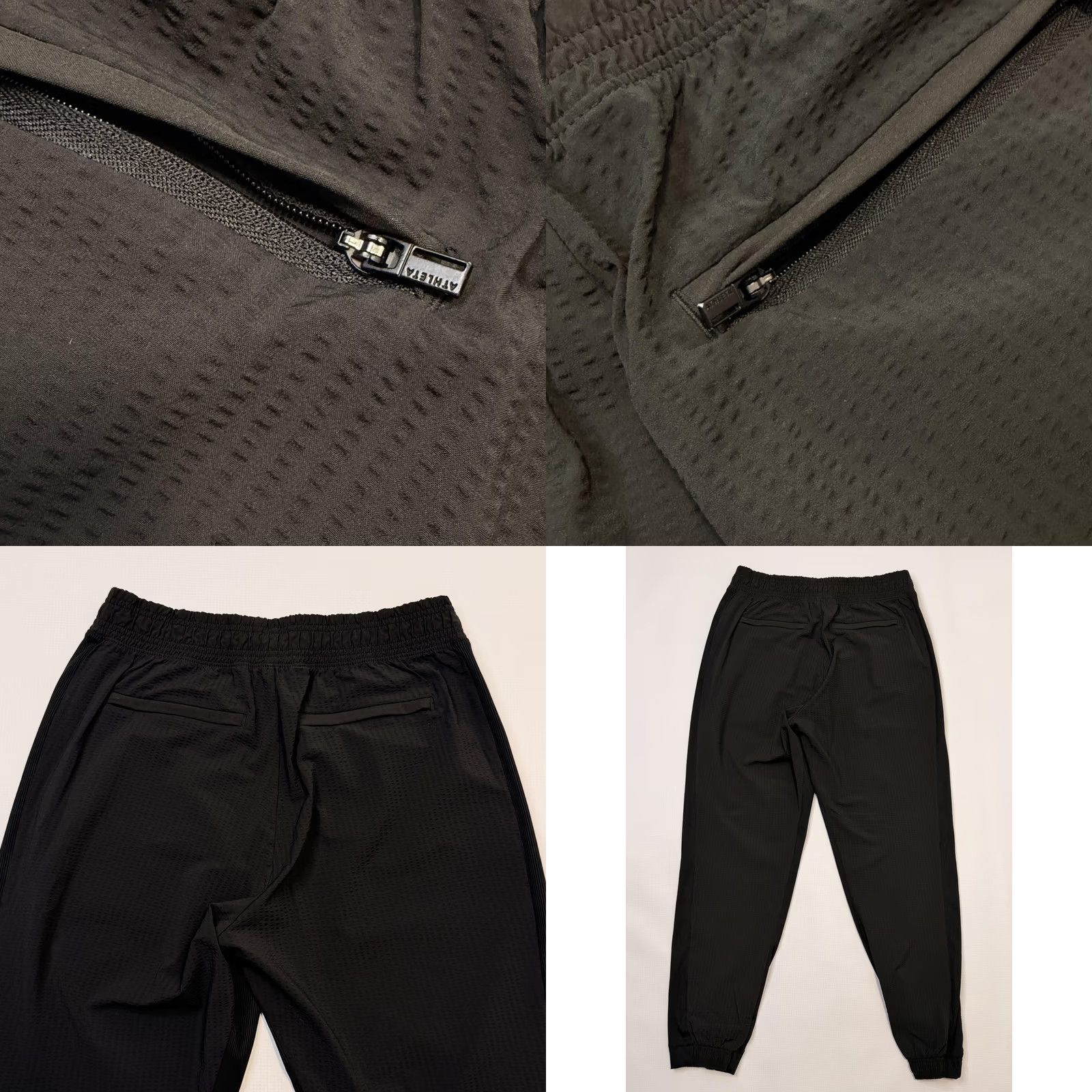 Athleta Athleta Textured Brooklyn Jogger Pants Womens 6 Black Elastic Waist Pockets Jogger Tapered Zip Pocket Casual Activewear Size 28" / US 6 / IT 42 - 9 Thumbnail