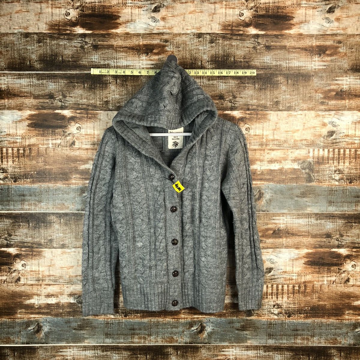 Japanese Brand Wave Zone Grey Cardigan Hoodie Knitwear #A1694 Size M / US 6-8 / IT 42-44 - 1 Thumbnail
