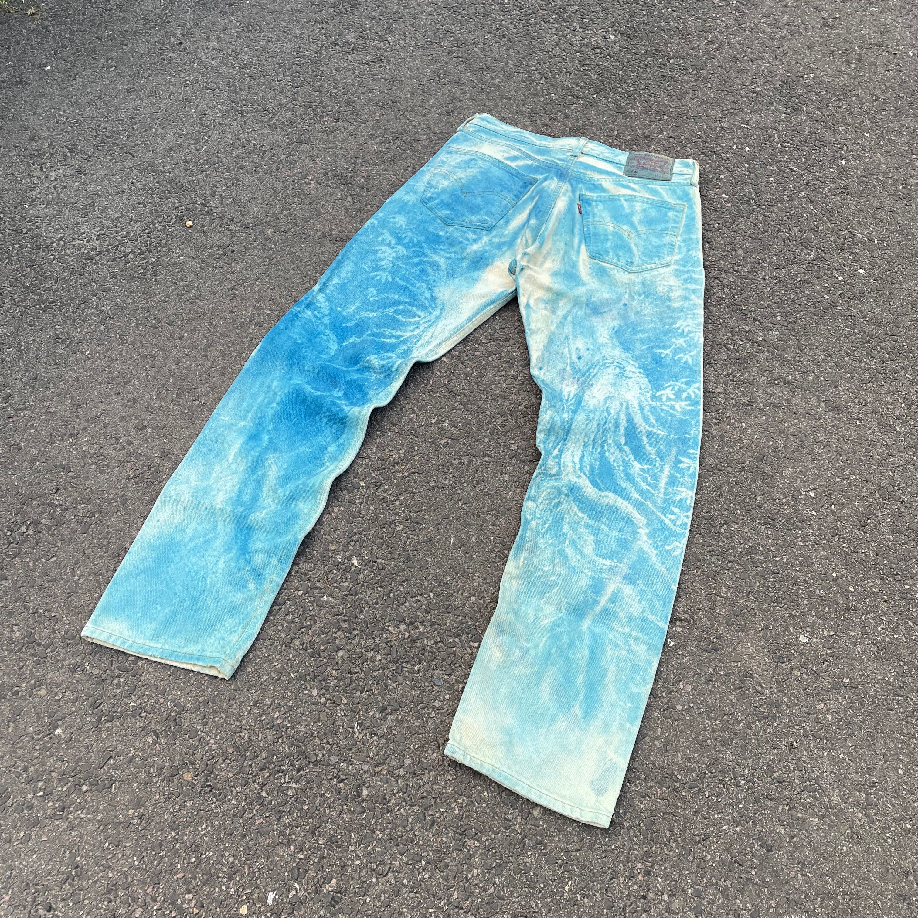 Levi's Custom Levi’s 32x32 Blue Art Print Jeans Y2K Grunge Size US 32 / EU 48 - 13 Thumbnail