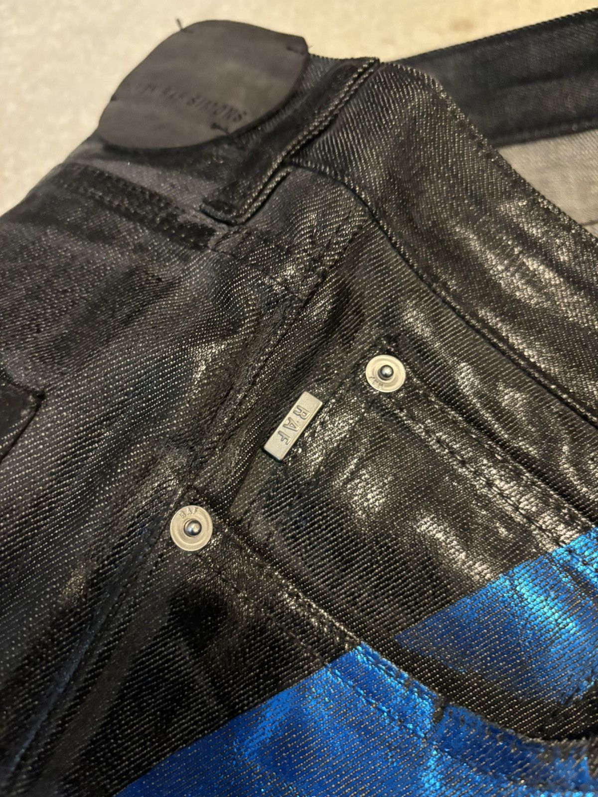 Raf by Raf Simons Raf by Raf Simons David Casavant Streak Coated Denim Jeans Size US 31 - 7 Thumbnail
