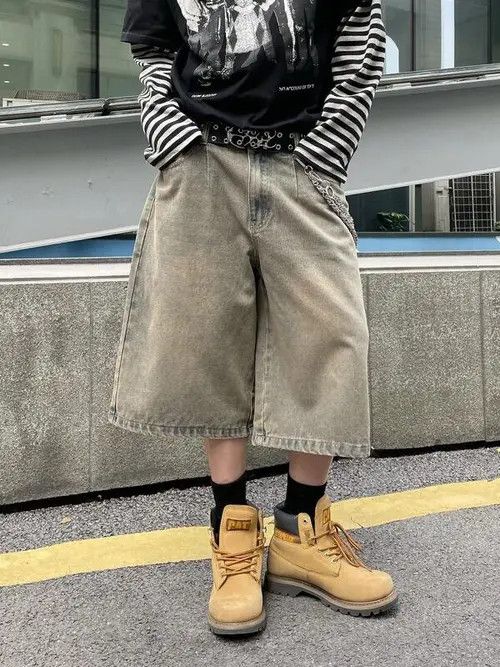 Japanese Brand VINTAGE RETRO 90s drip street shorts jorts Size US 34 / EU 50 - 3 Thumbnail