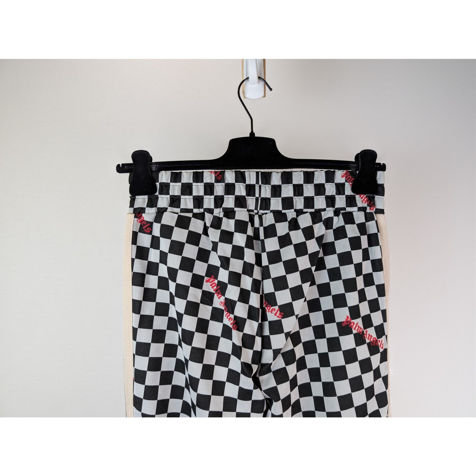 Palm Angels o1rshd1 Jacquard Damier Classic Track Pants in Black / Red Size US 32 / EU 48 - 12 Thumbnail