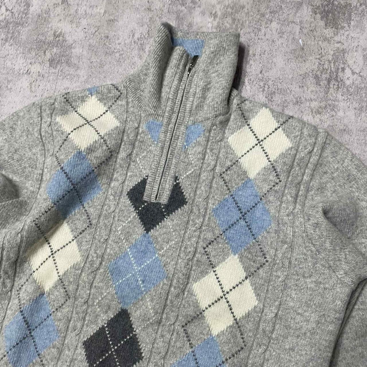 Other Grey and blue argyle sweater with a zipper knitwear Size US L / EU 52-54 / 3 - 3 Thumbnail