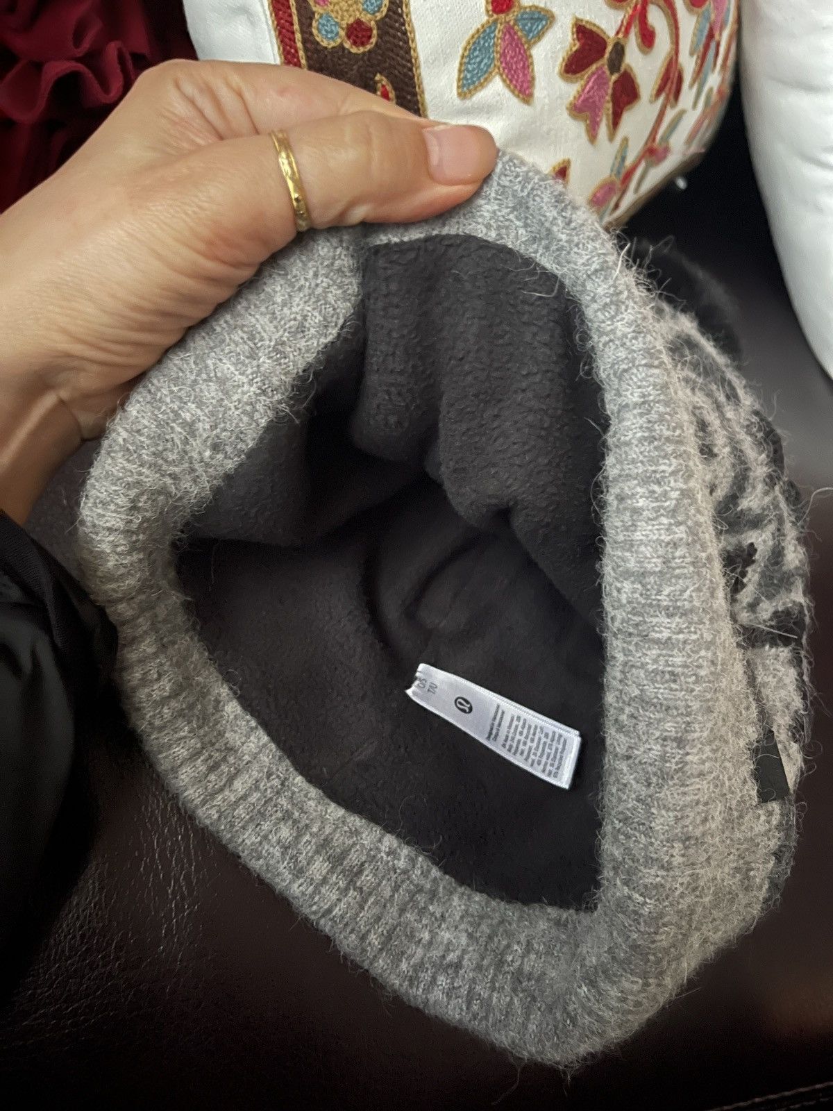 Lululemon Lululemon fair isle Knit Beanie one size color in black Size ONE SIZE - 8 Thumbnail
