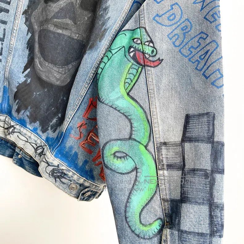 Balenciaga Balenciaga Plaid Graffiti Casual Denim Jacket Loose Fit De Size XXS / US 00 / IT 34 - 8 Thumbnail
