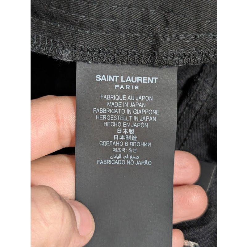 Saint Laurent Paris o1rshd1 D35 70's Flare Denim Jeans in Black Size US 33 - 17 Thumbnail