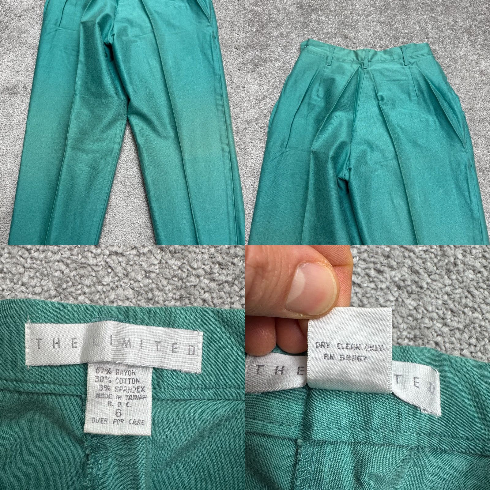Vintage Vintage The Limited Stirrup Pants Womens 6 Green High Rise Pleated Trouser Dress Pants Tapered 90s Retro Classic Womens Size 28" / US 6 / IT 42 - 8 Thumbnail