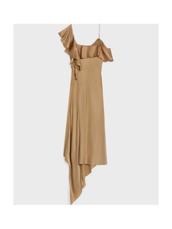 Celine o1w1db10125 2R29J346H Asymmetrical Satin Lingerie Dress Size XXS / US 00 / IT 34 - 2 Thumbnail