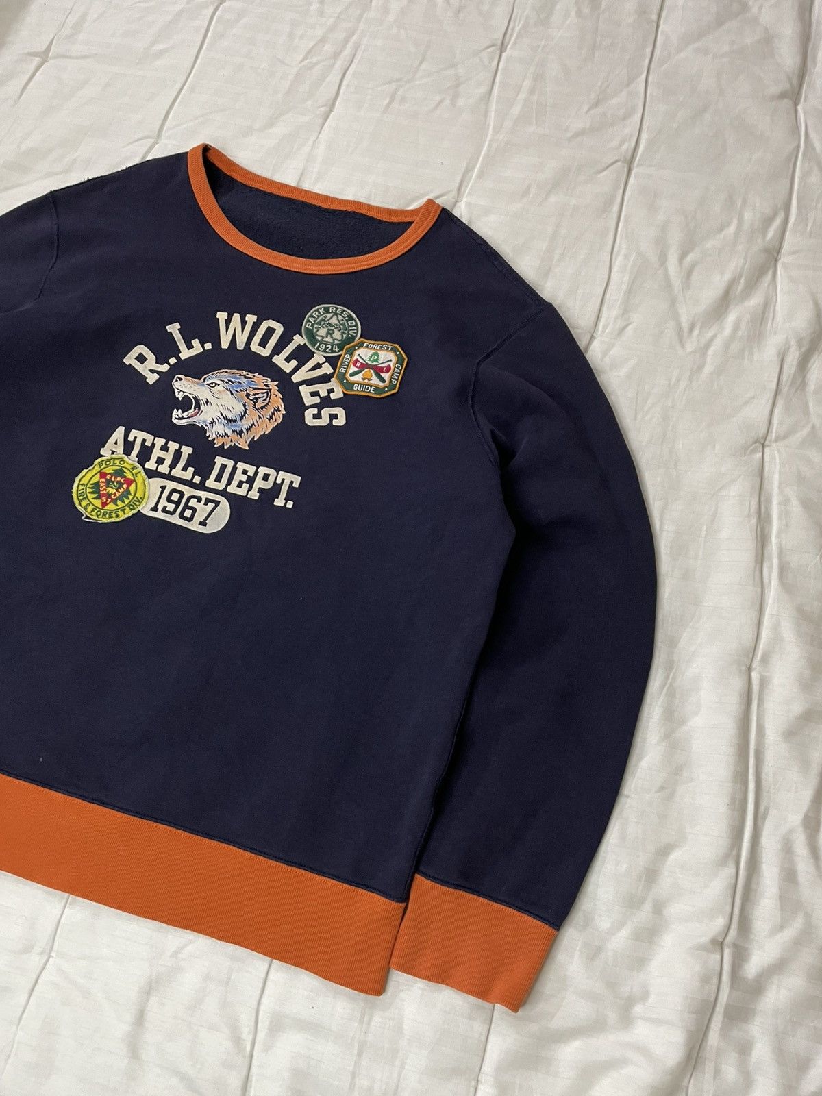 Polo Ralph Lauren Vintage Rare Polo Ralph Lauren Wolves Navi Sweatshirt Size US XL / EU 56 / 4 - 2 Thumbnail