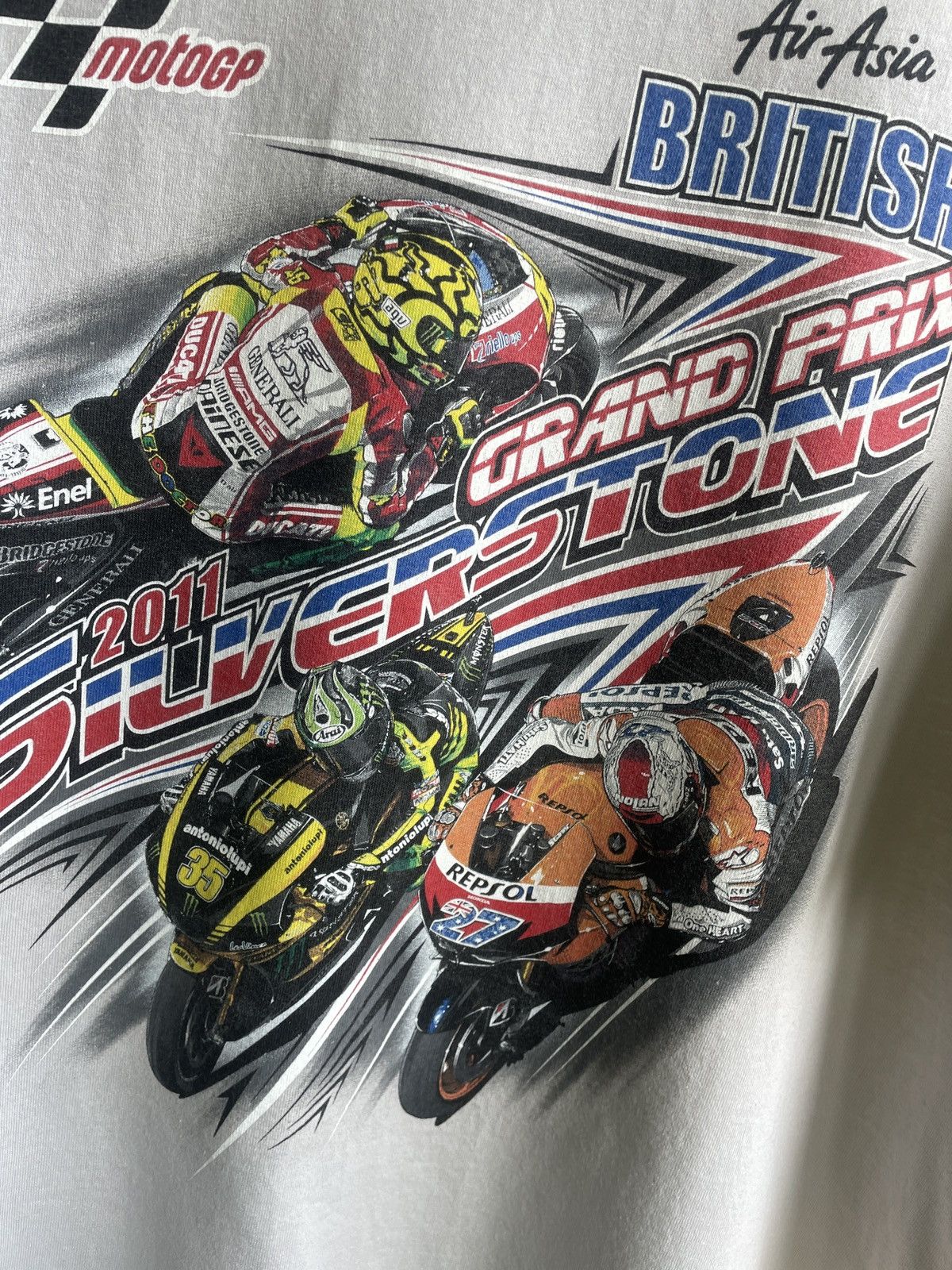 Gildan Moto GP Air Asia British Grand Prix Silverstone 2011 t shirt Size US XL / EU 56 / 4 - 4 Thumbnail