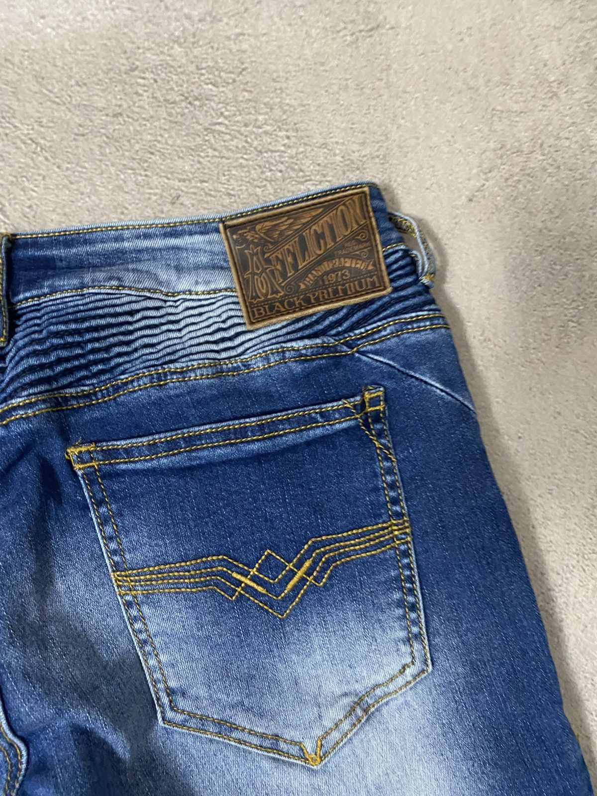 Affliction × Japanese Brand Affliction balmain bike style jeans pants y2k Size 29" - 12 Thumbnail