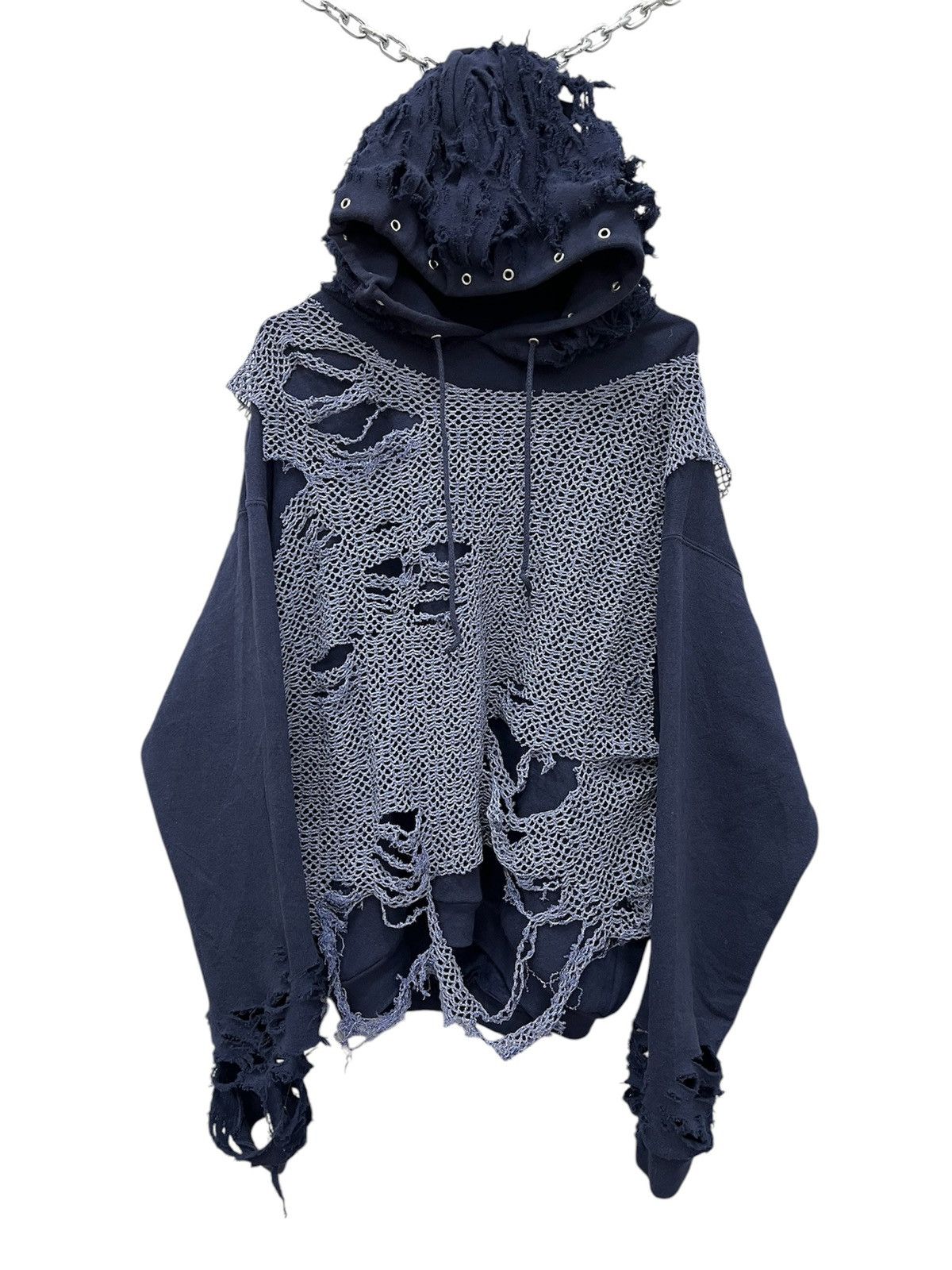 Japanese Brand CUSTOM ARCHIVE HOODIE L.G.B. Style SWEATER RIPPED Size US M / EU 48-50 / 2 - 1 Thumbnail