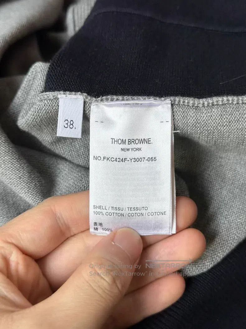 Thom Browne Thom Browne Blue and Grey Colorblock Long Knit Cardigan Size XS / US 0-2 / IT 36-38 - 4 Thumbnail