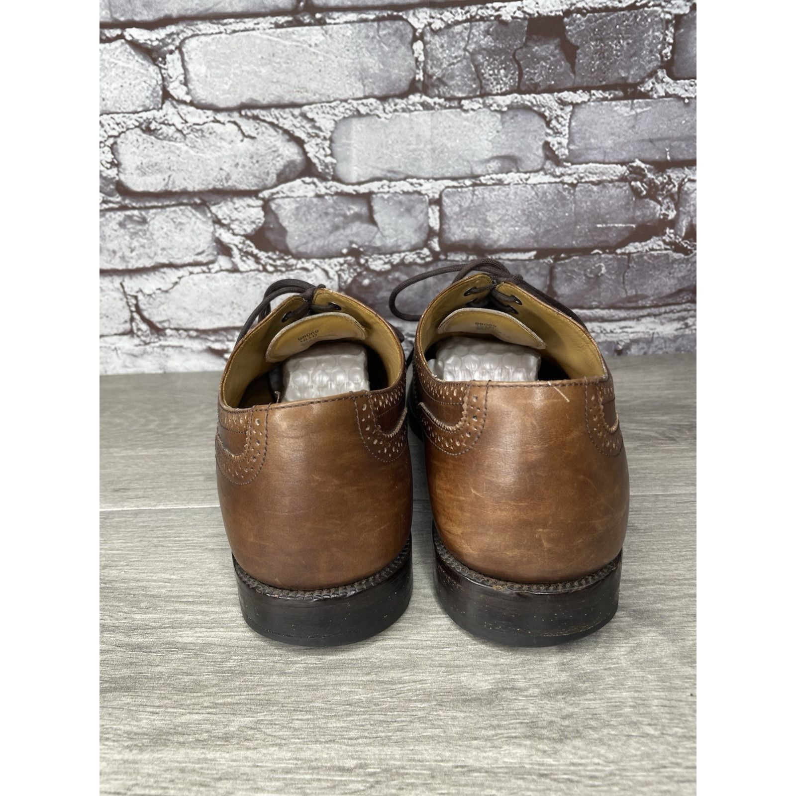 Lands' End Lands End Brown Leather WingTip Oxfords Lace Up Dress Shoes Size US 10.5 / EU 43-44 - 4 Thumbnail