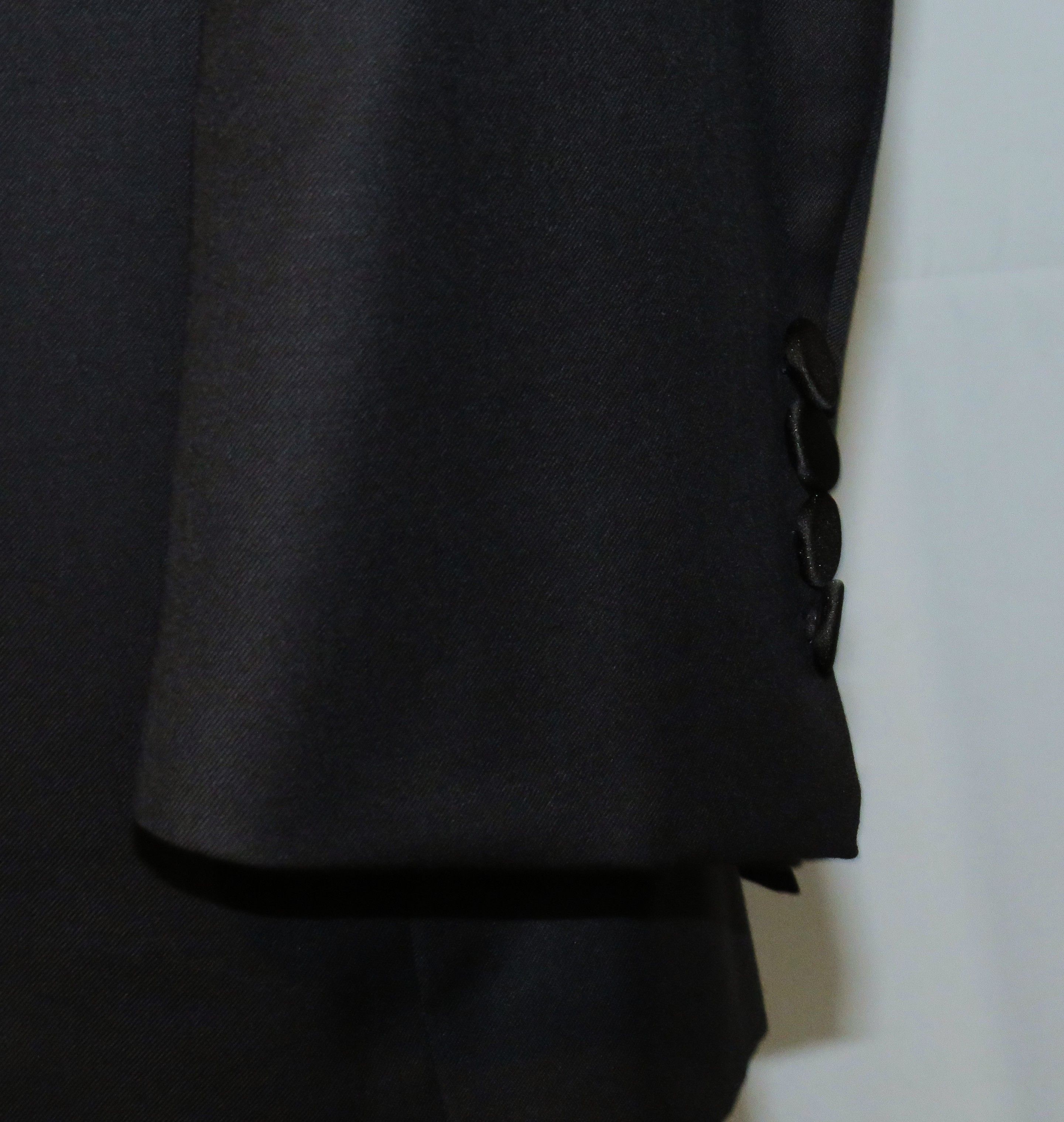Ermenegildo Zegna Micronsphere Current Solid Black One Button Tuxedo 42S Size 42S - 10 Thumbnail