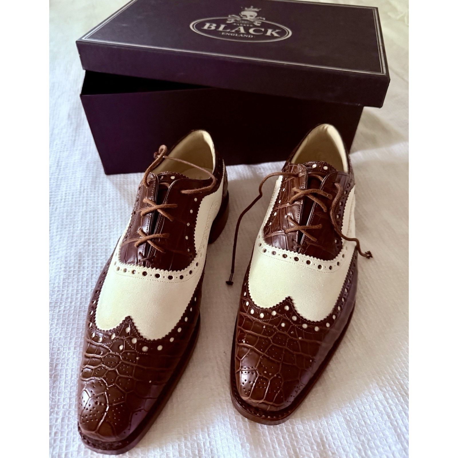 Barker Black Barker Black Crocodile Golf Spectator Suede $3250US England Size US 8.5 / EU 41-42 - 3 Thumbnail
