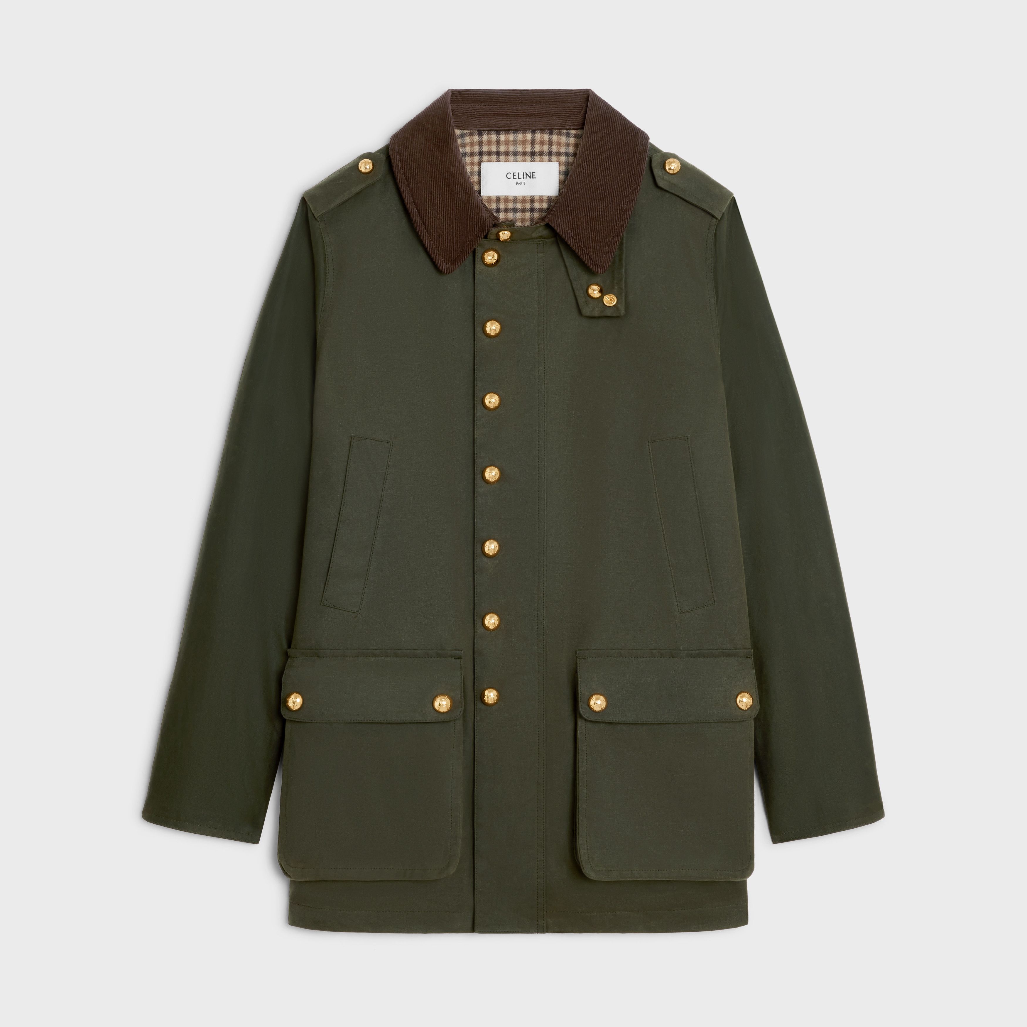 hunting jacket in waxed fabric