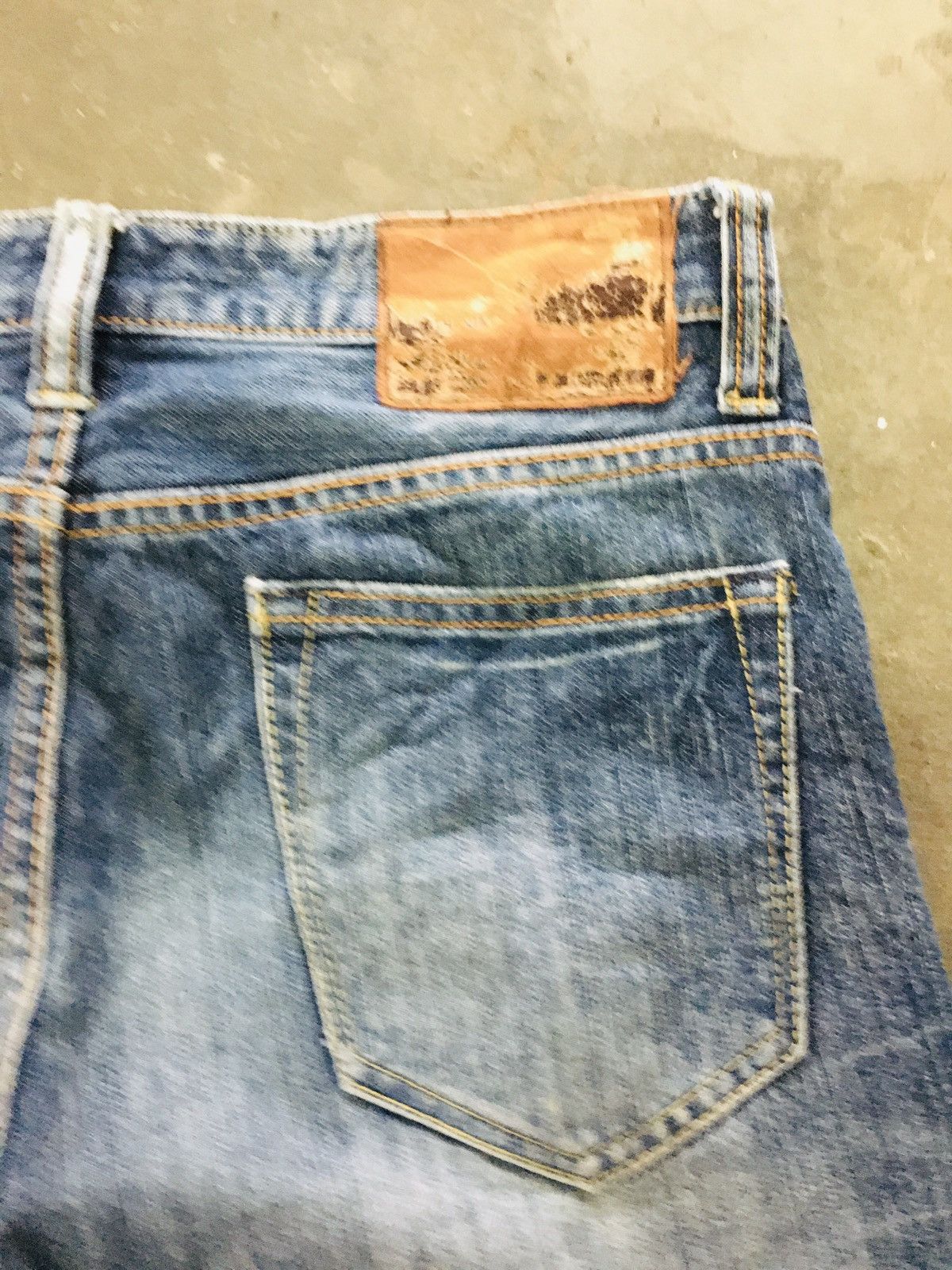 Japanese Brand Navy Distressed Jeans (15) Size US 31 - 4 Thumbnail