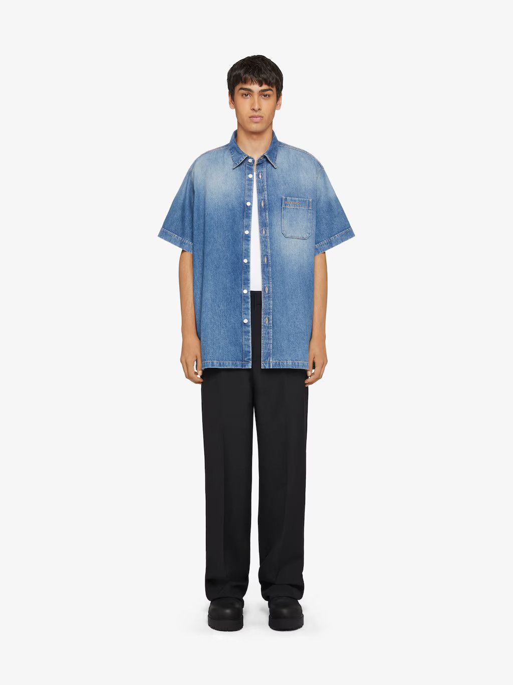 Givenchy o1srvl11e0125 Shirt In Denim in Indigo/Blue Size US S / EU 44-46 / 1 - 2 Thumbnail