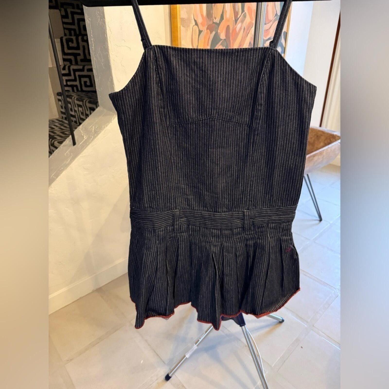 Other Anthro $158 Pilcro Striped Denim Sleeveless Romper, Size 4 Size 27" / US 4 / IT 40 - 6 Thumbnail