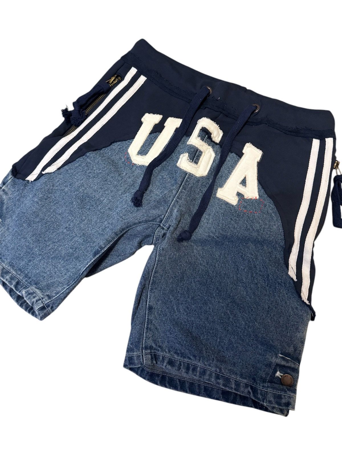 Other 🔥Brand New🔥Greg Lauren Inspired Split 50/50 Shorts Size US 30 / EU 46 - 3 Thumbnail