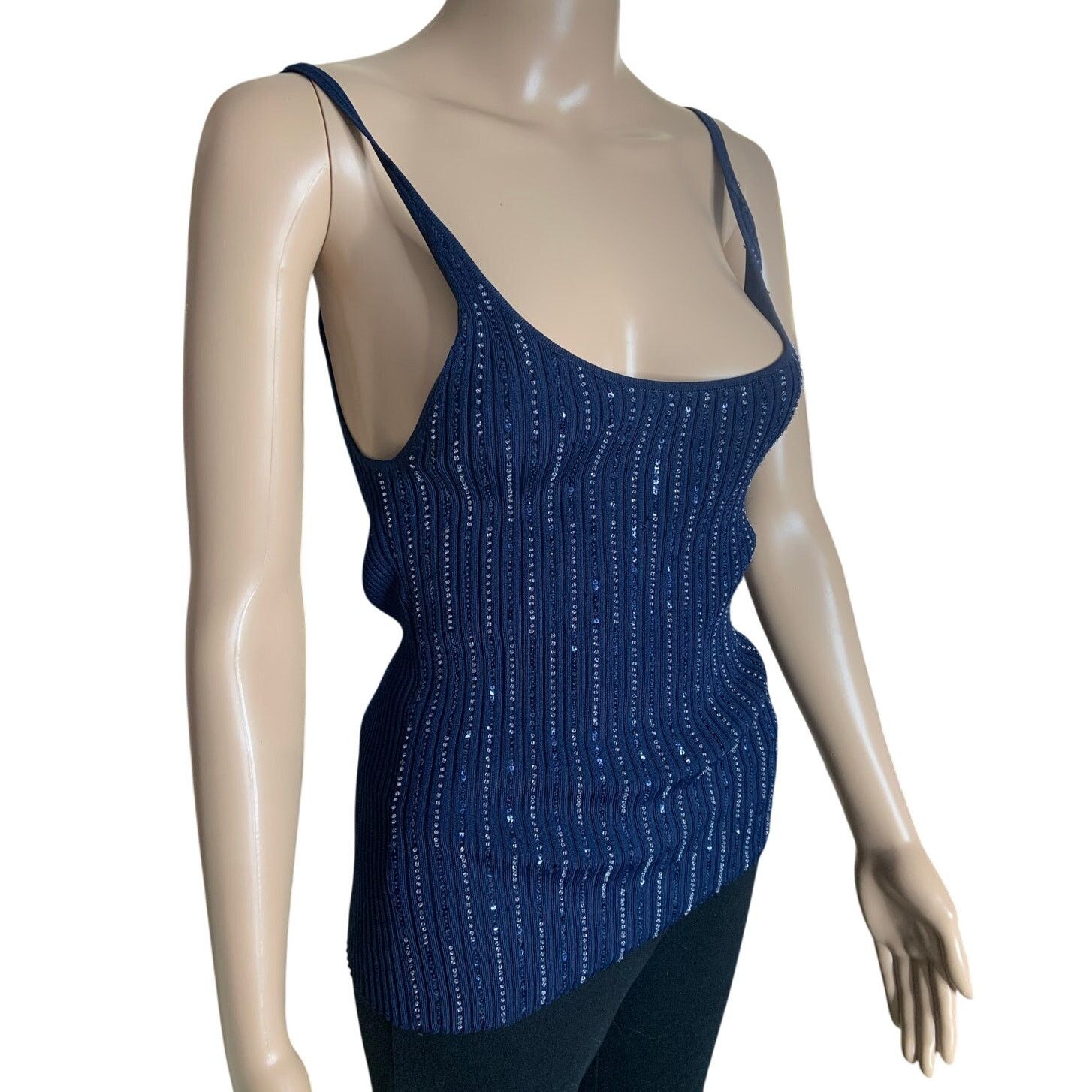 Gap Gap Women's Large Sequin Tank Top Purple Bling 4 Way Stretch Size L / US 10 / IT 46 - 1 Thumbnail