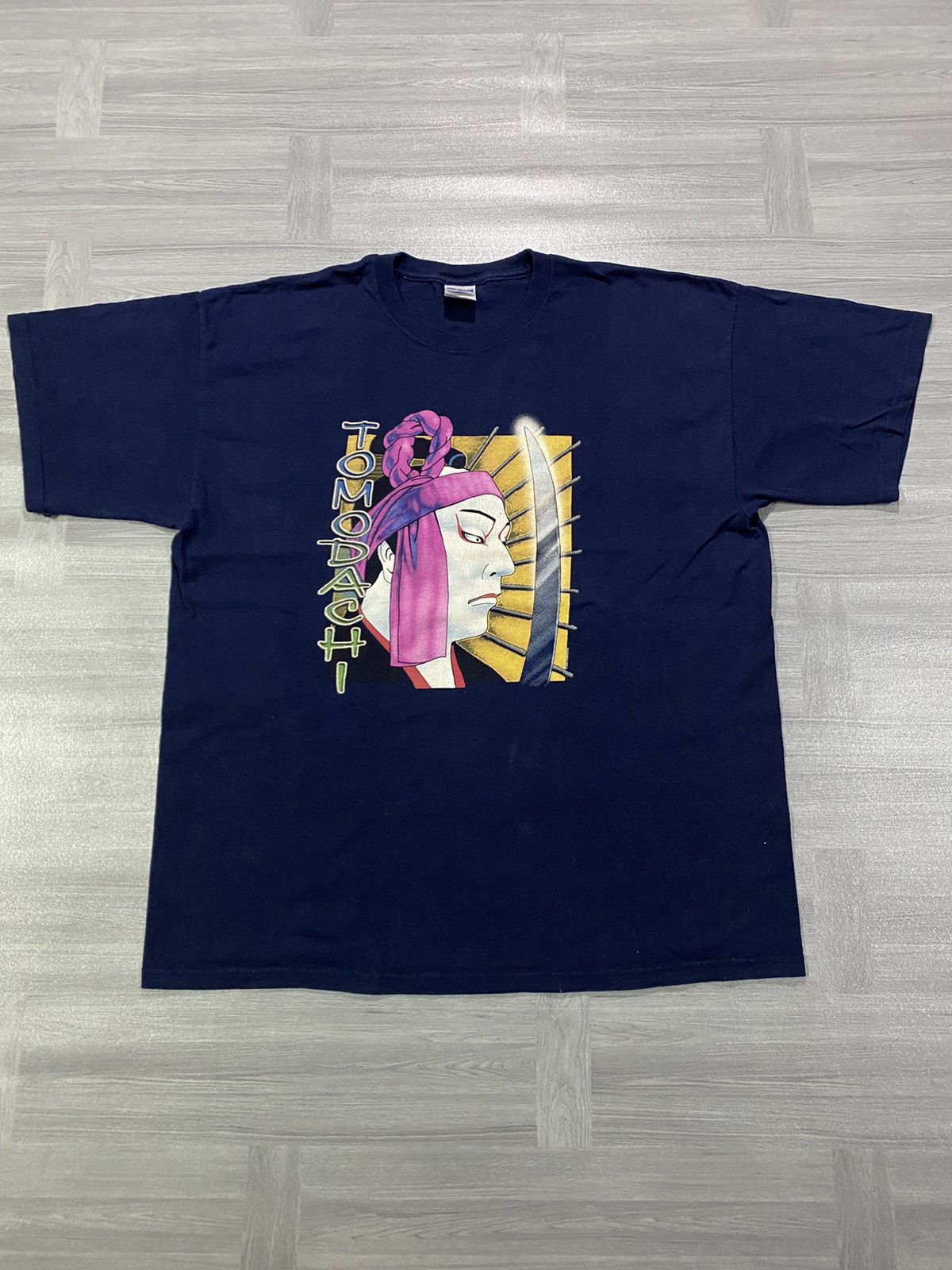 Japanese Brand 💥RARE💥Vintage 2003 Tomodachi Kabuki Japanese Samurai Art Tee Size US XL / EU 56 / 4 - 1 Thumbnail