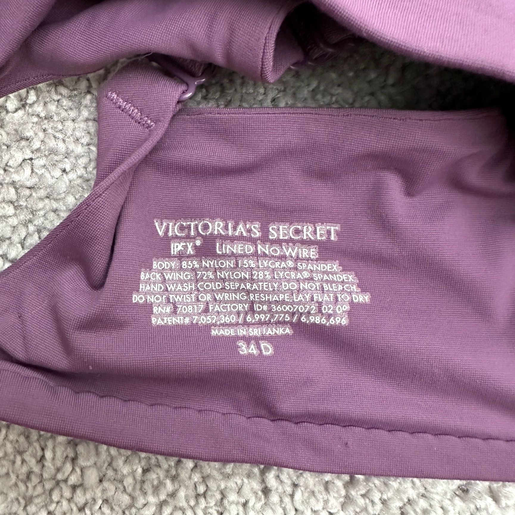 Victoria's Secret VINTAGE Victoria's Secret Line No Wire Bra Womens 34D Purple Padded Adjustable Strap Underwire Shapewear Divider? Size ONE SIZE - 7 Thumbnail